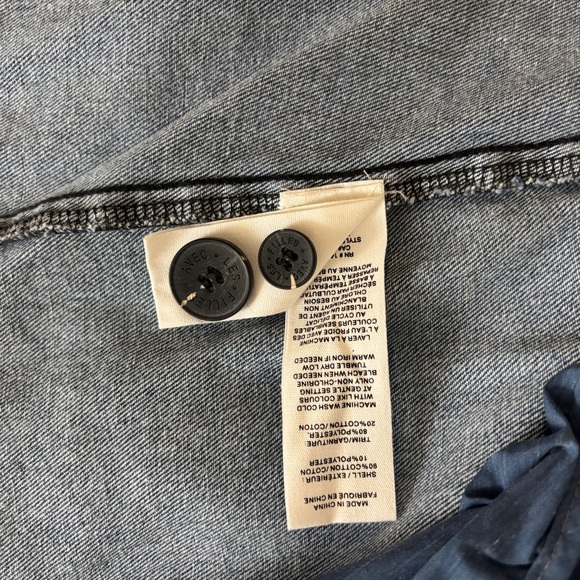 Avec Les Filles Long Denim Trench Coat - Blue - Picture 5 of 5